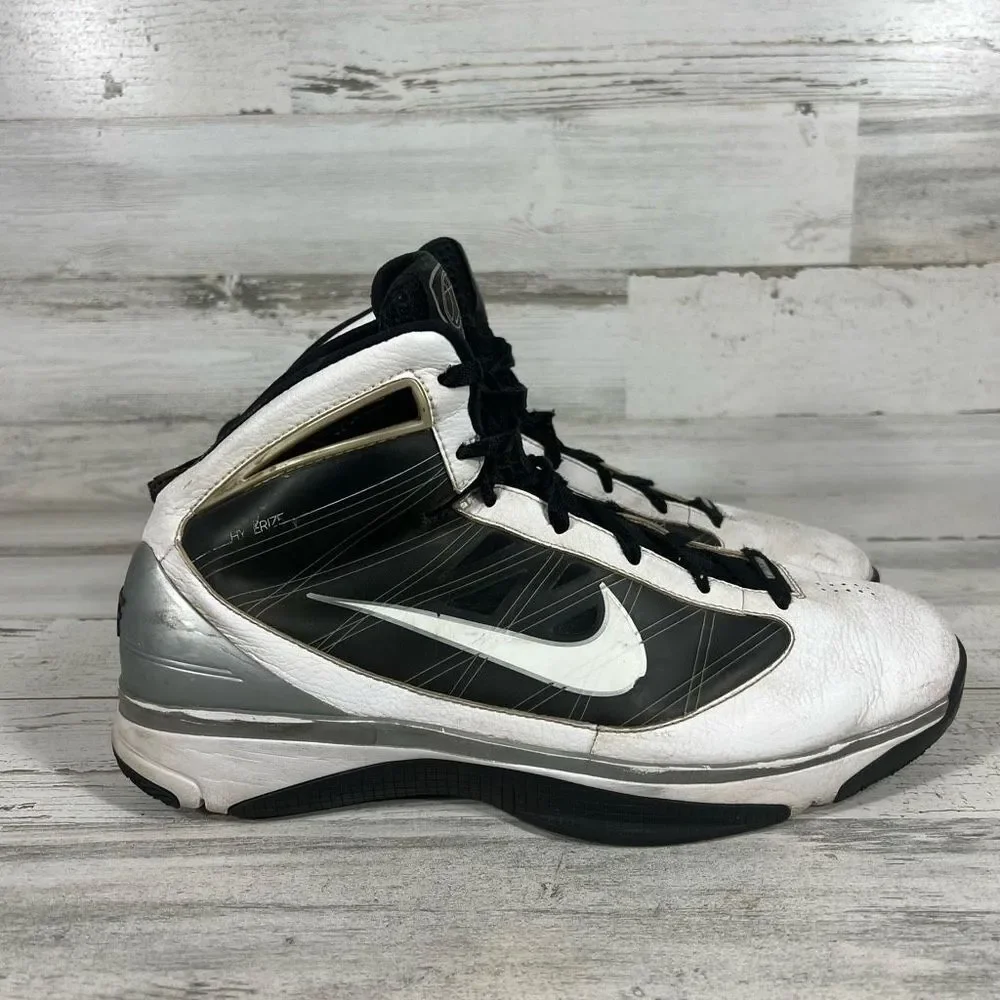 Nike Hyperize TB Mens White Black Grey 367181-111 Athletic‎ Shoes Size 12.5